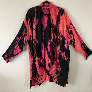 EGO Originals Hand-Dyed Kimono Topper Jacket Avant Garde Artsy Lagenlook L XL